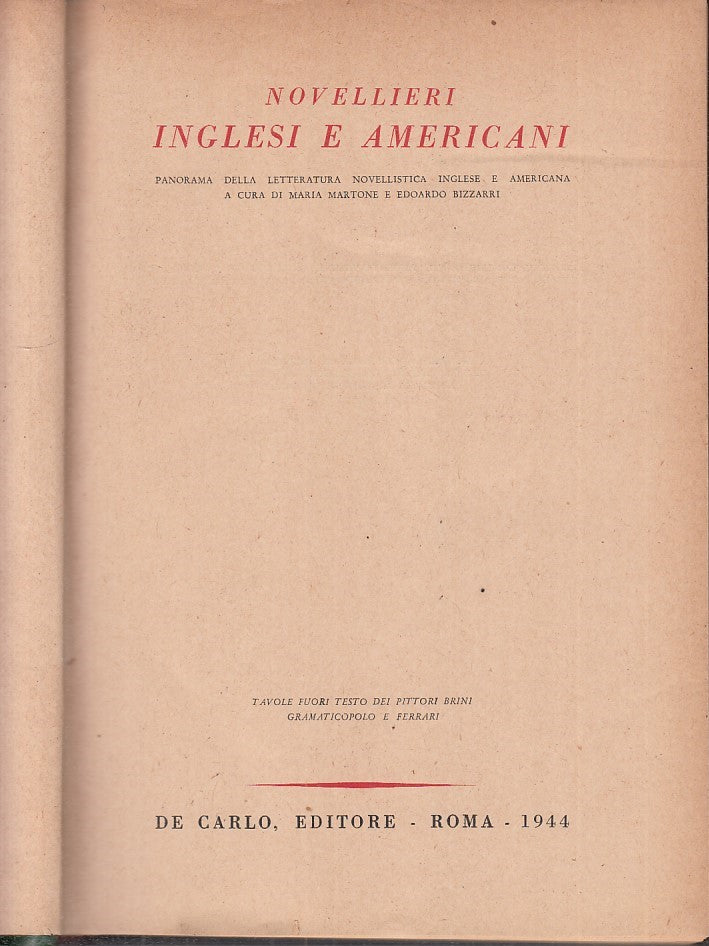 LN - NOVELLIERI INGLESI E AMERICANI -- DE CARLO --- 1944 - C - ZFS365