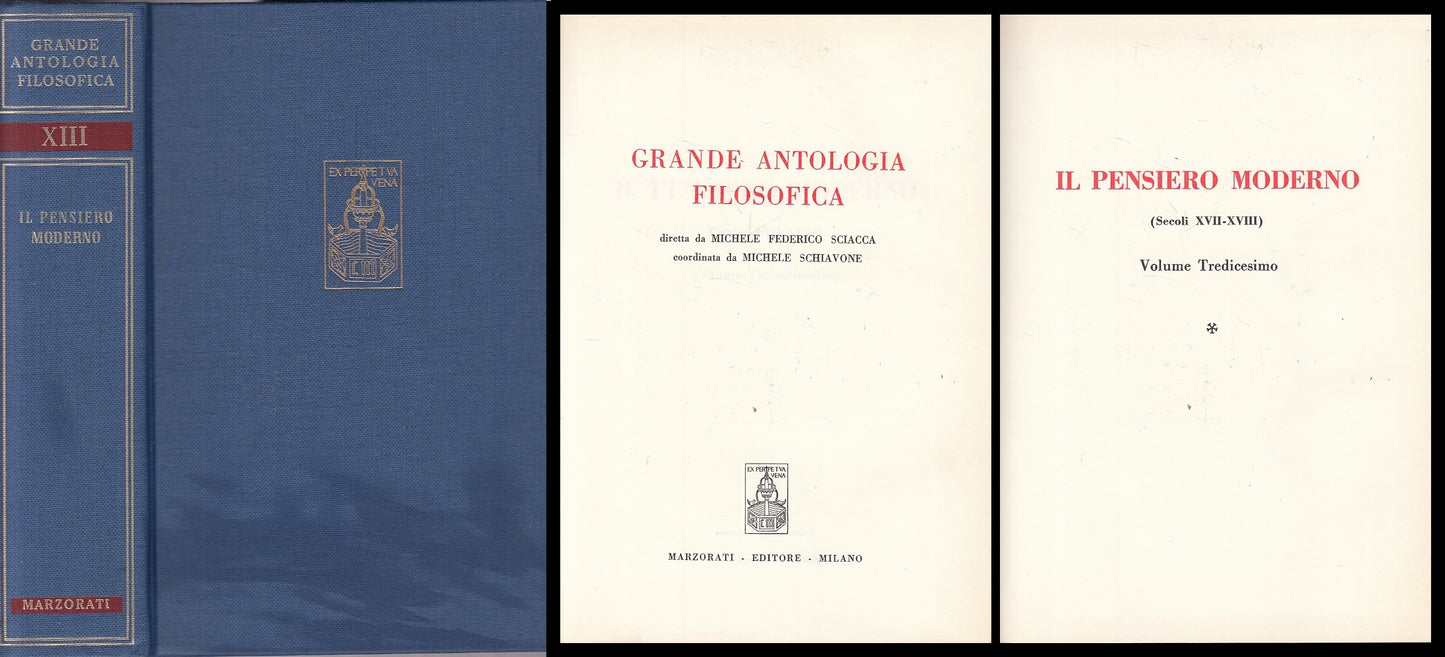 LS- ANTOLOGIA FILOSOFICA 13 PENSIERO MODERNO -- MARZORATI --- 1968 - C - ZFS205