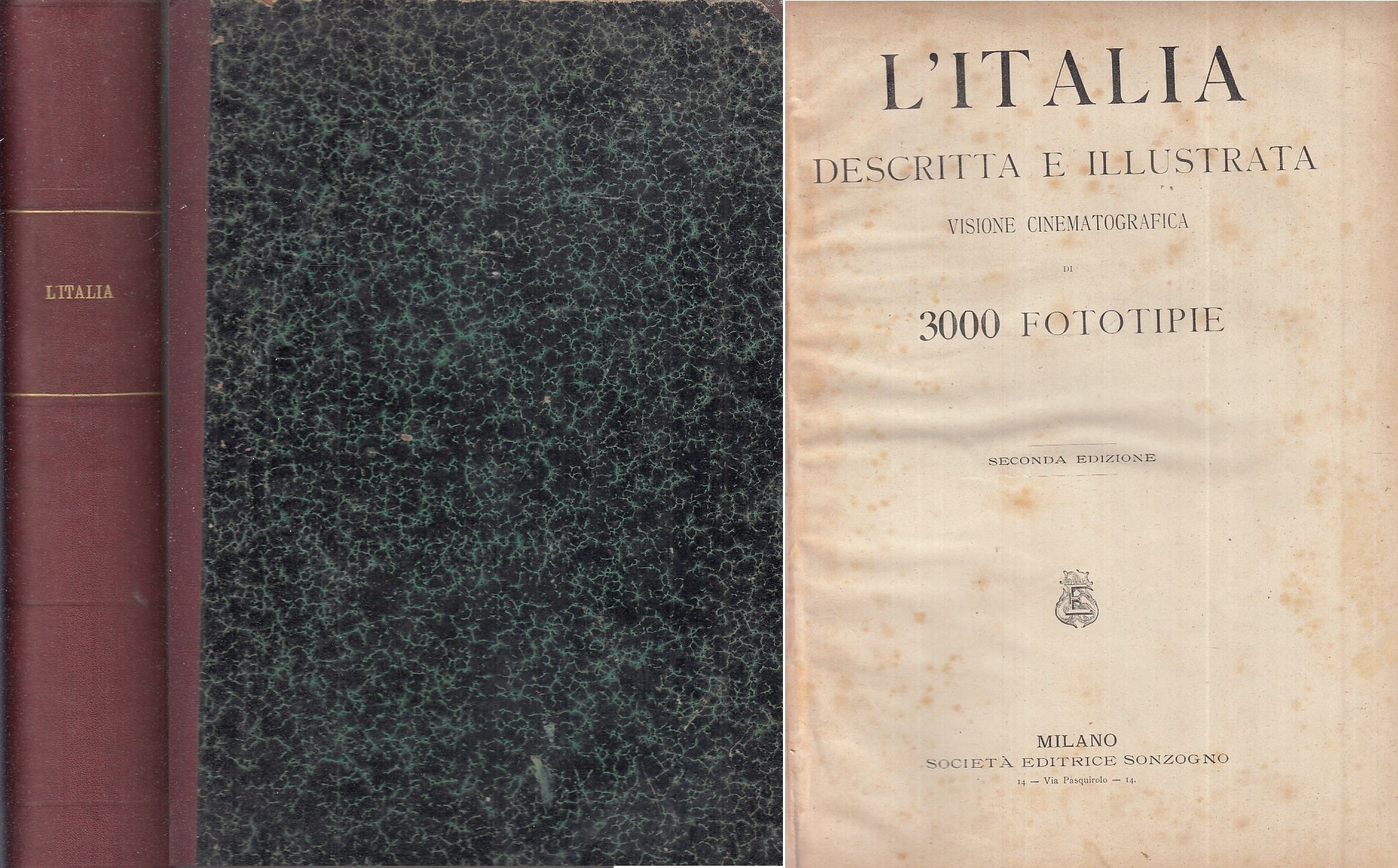 LV- ITALIA DESCRITTA E ILLUSTRATA 3000 FOTOTIPIE -- SONZOGNO --- 1909- C- YFS880