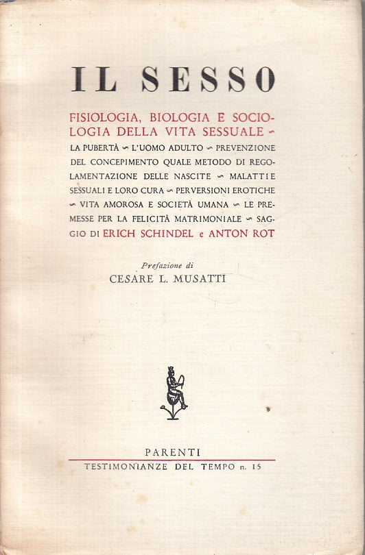 LZ- IL SESSO FISIOLOGIA BIOLOGIA SOCIOLOGIA VITA-- PARENTI --- 1956 - B - YFS213