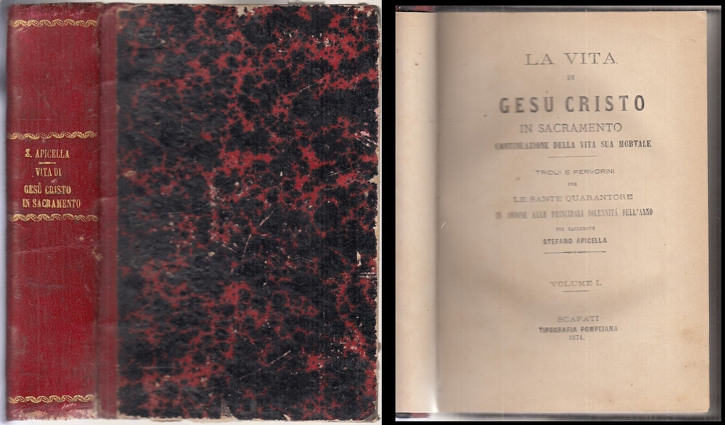 LD- LA VITA DI GESU' CRISTO - STEFANO APICELLA - POMPONIANA ----1874 - C- XFS115