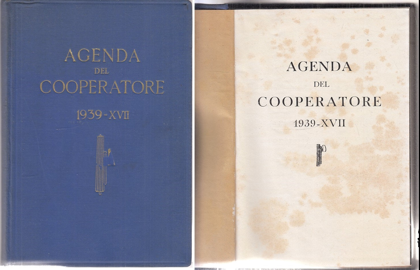 LM- AGENDA DEL COOPERATORE 1939 XVII -- ENTE NAZIONALE FASCISTA--- 1939- C- MLT4