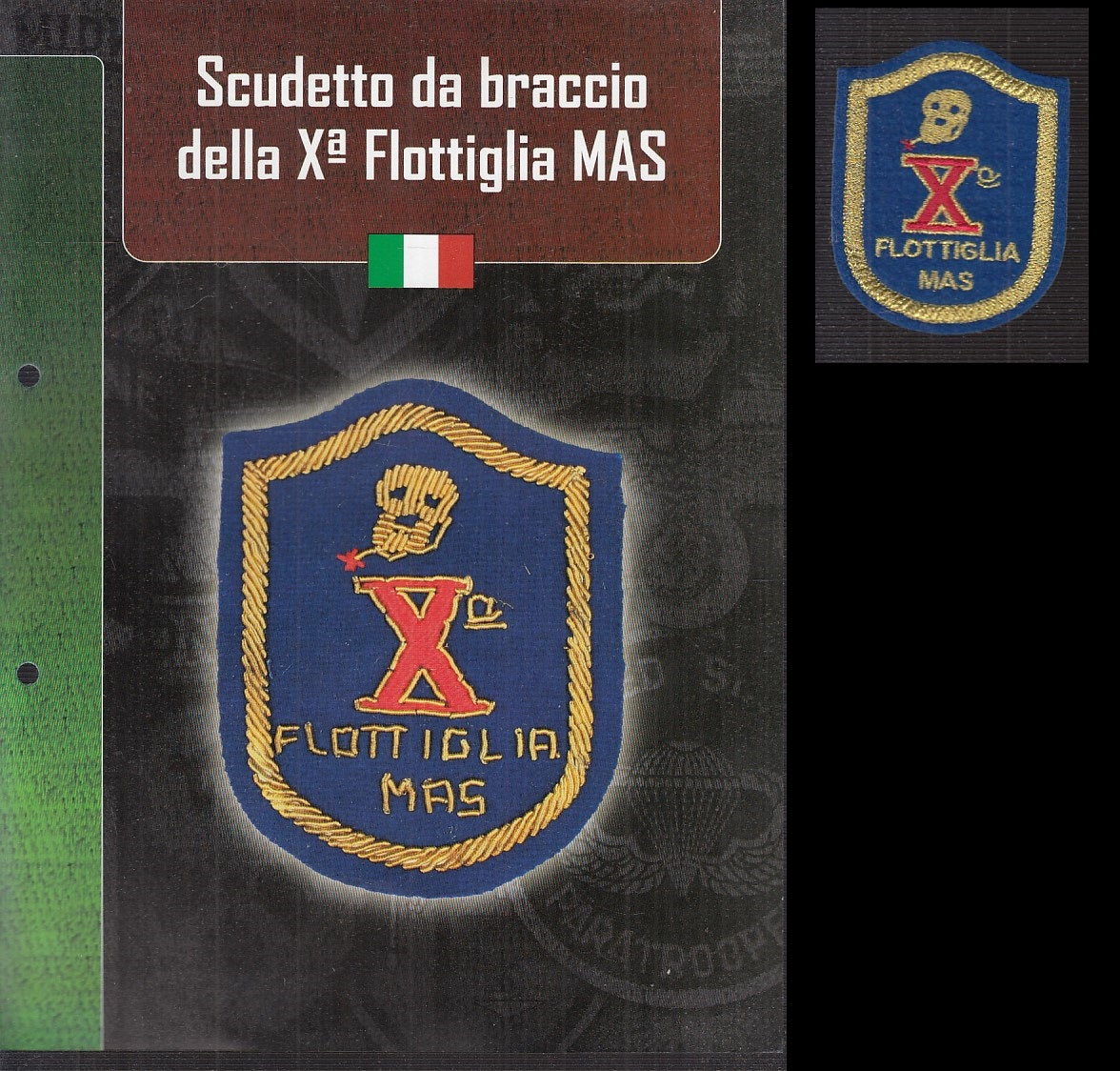 CM- DISTINTIVI MILITARI - GAGLIARDETTO WW2 - ITALIA - SCUDETTO Xa FLOTTIGLIA MAS