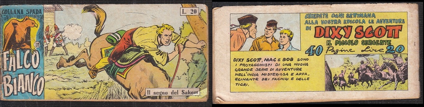 FT- STRISCIA COLLANA SPADA N.10 FALCO BIANCO -- DARDO -1961 - S - TMX