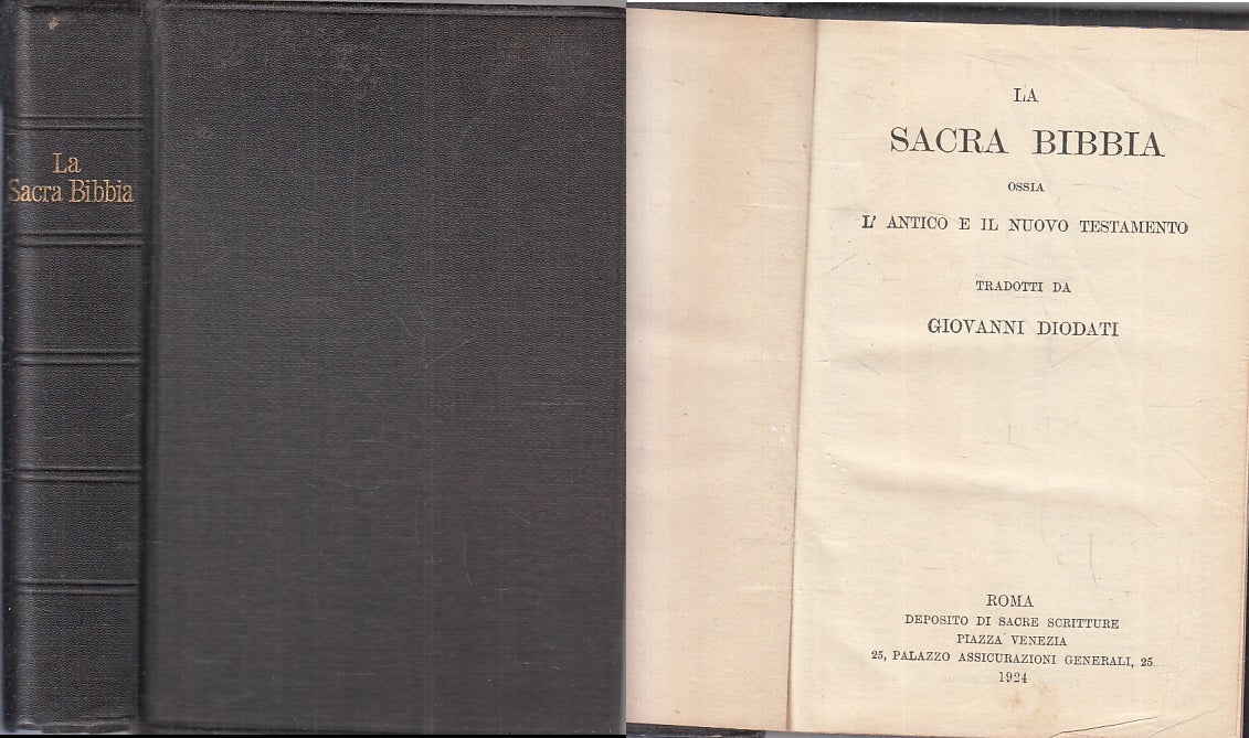LD- LA SACRA BIBBIA L'ANTICO E IL NUOVO TESTAMENTO - DIODATI ---- 1924 –  lettoriletto