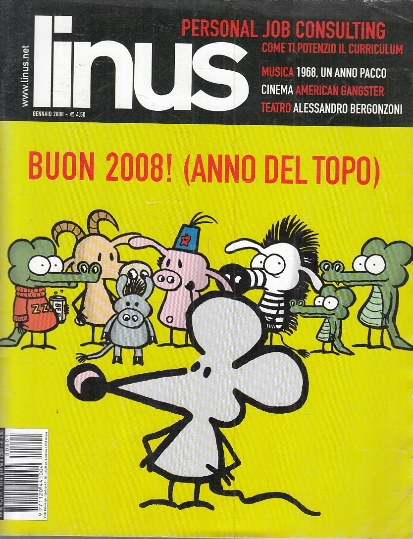 FR- RIVISTA LINUS ANNATA 2008 8 NUMERI LOTTO OFFERTA - MILANO LIBRI - S - VGX