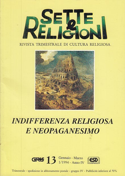LD- SETTE RELIGIONI 13 INDIFFERENZA RELIGIOSA NEOPAGANESIMO------ 1994- B- XFS27