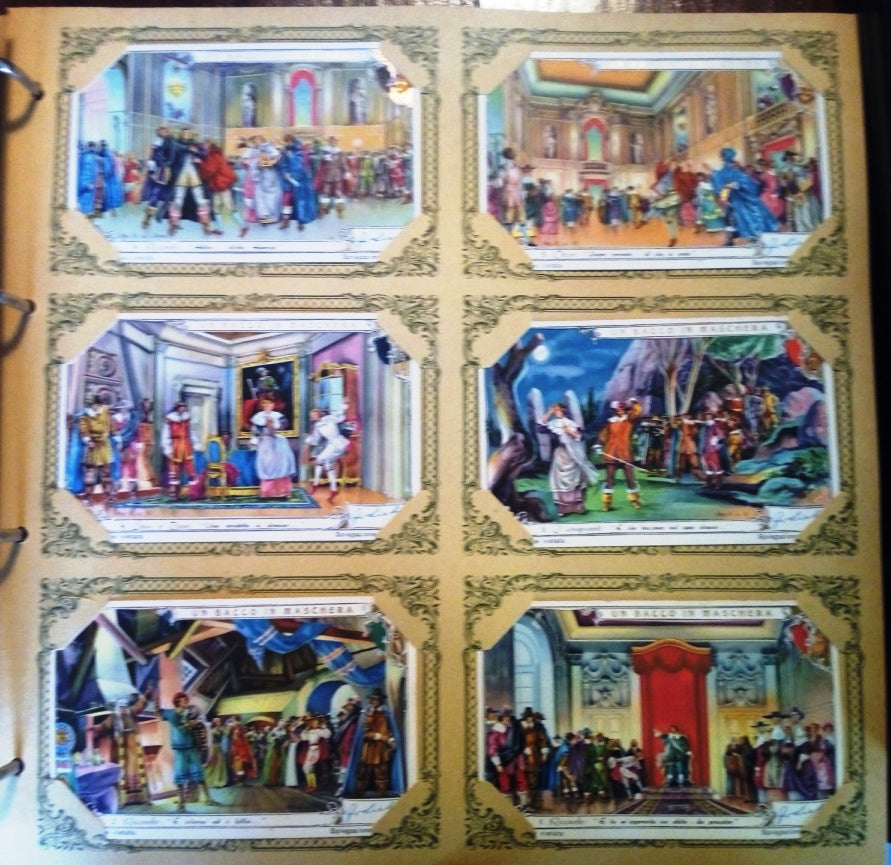 FIGURINE LIEBIG UN BALLO IN MASCHERA 1/6 COMPLETA SERIE 1541 1952 ITALIA