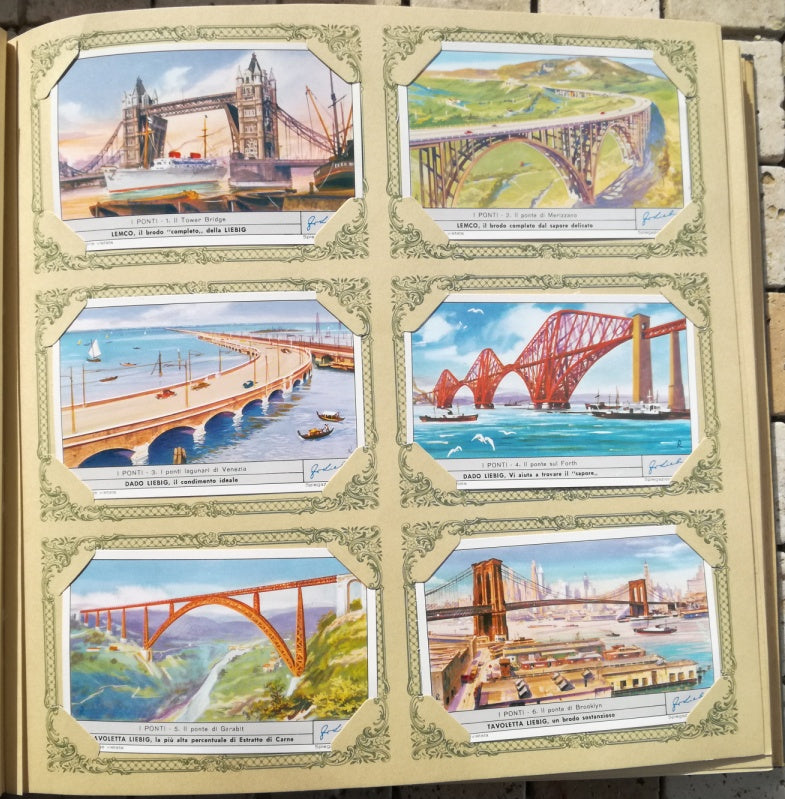 FIGURINE LIEBIG I PONTI 1/6 COMPLETA SERIE 1783 1962 ITALIA