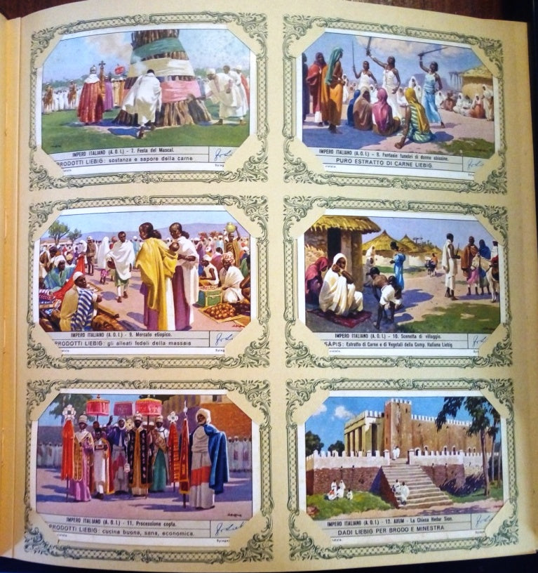 FIGURINE LIEBIG IL MONDO NON E' TUTTO UGALE UGUALE II S. 1/6 COMPLETA 1650 1956