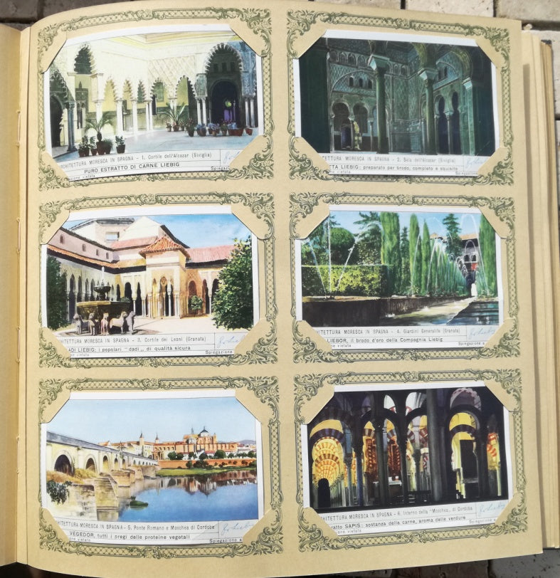 FIGURINE LIEBIG ARCHITETTURA MORESCA IN SPAGNA 1/6 COMPLETA SERIE 1613 1955 ITA