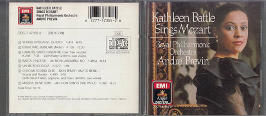 MCD- CD KATHELEEN BATTLE SINGS MOZART-- PREVIN- PHILHARMONIC- EMI- 1986-- ZCD1