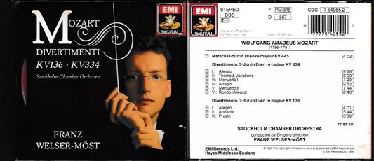 MCD- CD MOZART DIVERTIMENTI- WELSER-MOEST - STOCKHOLM CHAMBER - EMI - ZCD18