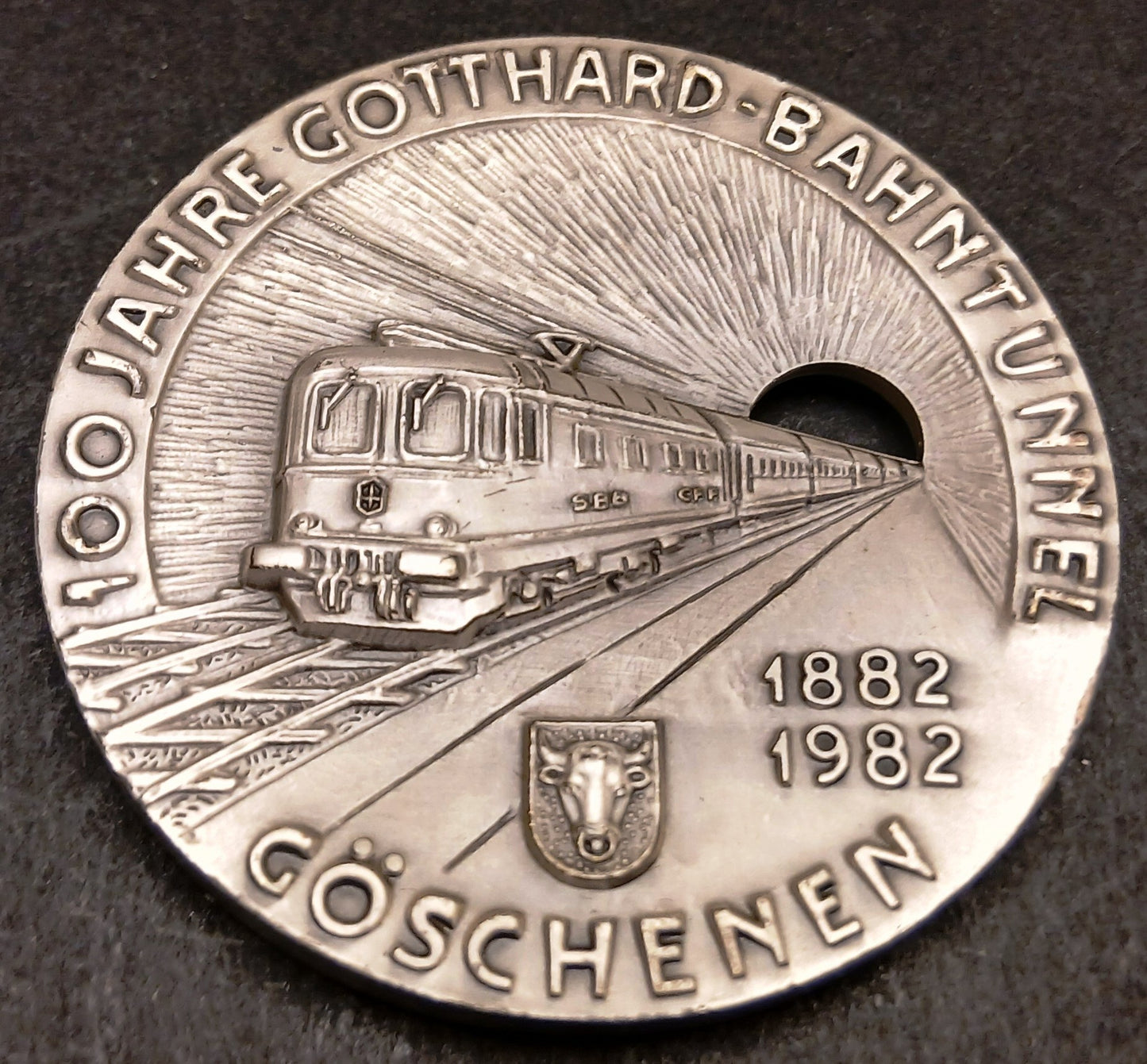 CB- Medaglia 100 anni Ferrovia San Gottardo 1882-1982 - in argento - GTTS175