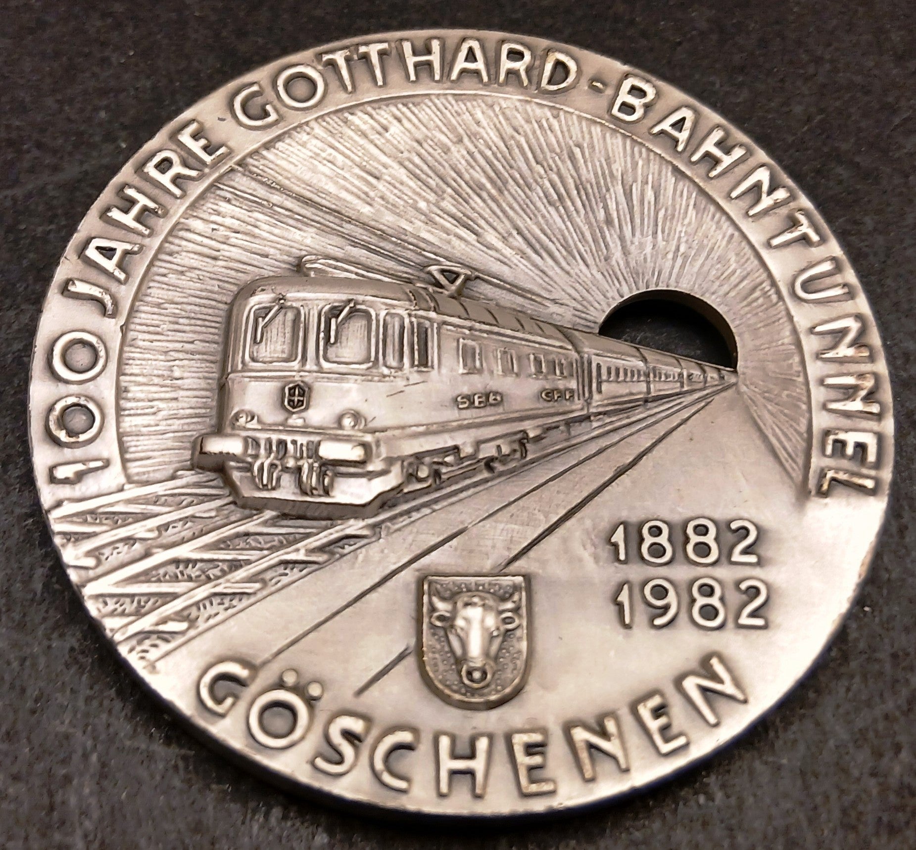 CB- Medaglia 100 anni Ferrovia San Gottardo 1882-1982 - in argento - GTTS175