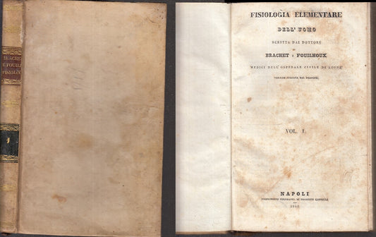 LH- FISIOLOGIA ELEMENTARE DELL'UOMO 1- BRACHET FOUILHOUX- LIONE--- 1841- C-XFS37