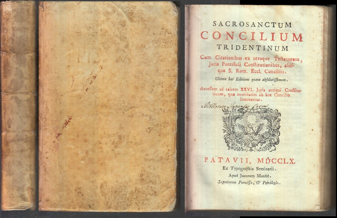 LH- SACROSANTUM CONCILIUM TRIDENTINUM -- PATAVII MDCCXL --- 1760 - C- XFS149