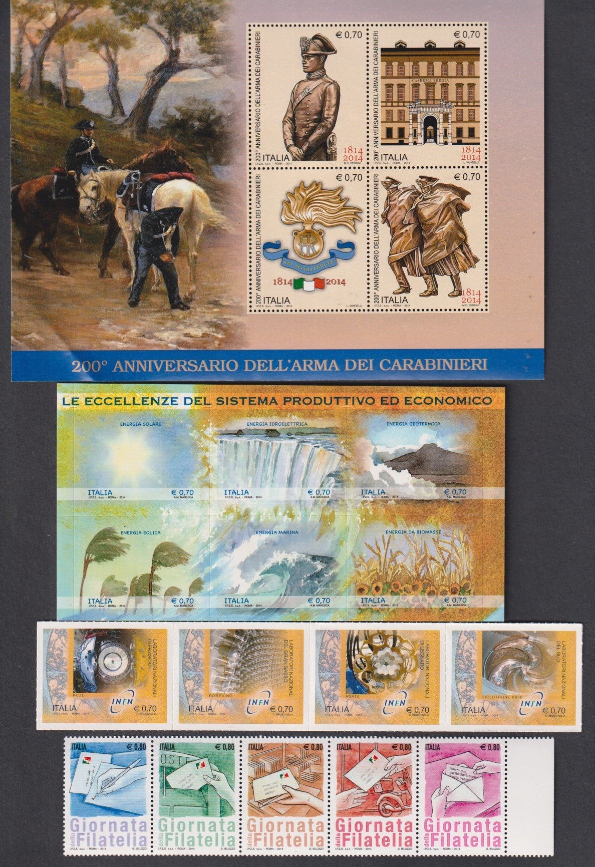 CV- Francobolli Italia nuovi anno 2014 con foglietti - RVSa1075