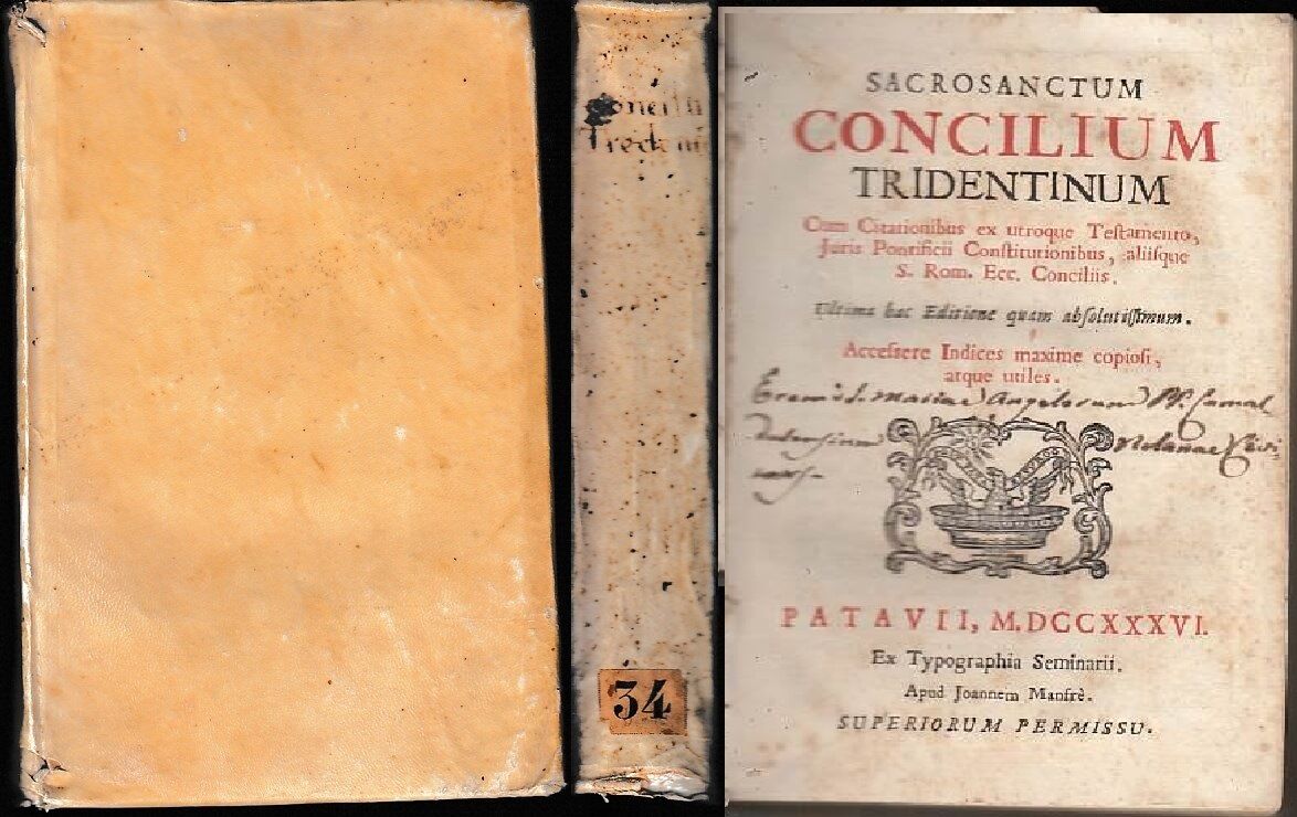 LH- SACROSANTUM CONCILIUM TRIDENTINUM-- APUD JOANNEM MANFRE' --- 1736- C- XFS149