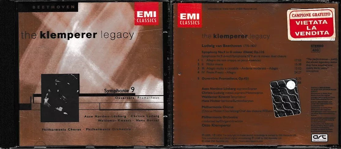 MCD- CD BEETHOVEN SYMPHONY 9 THE KLEMPERER LEGACY EMI - ZCD14