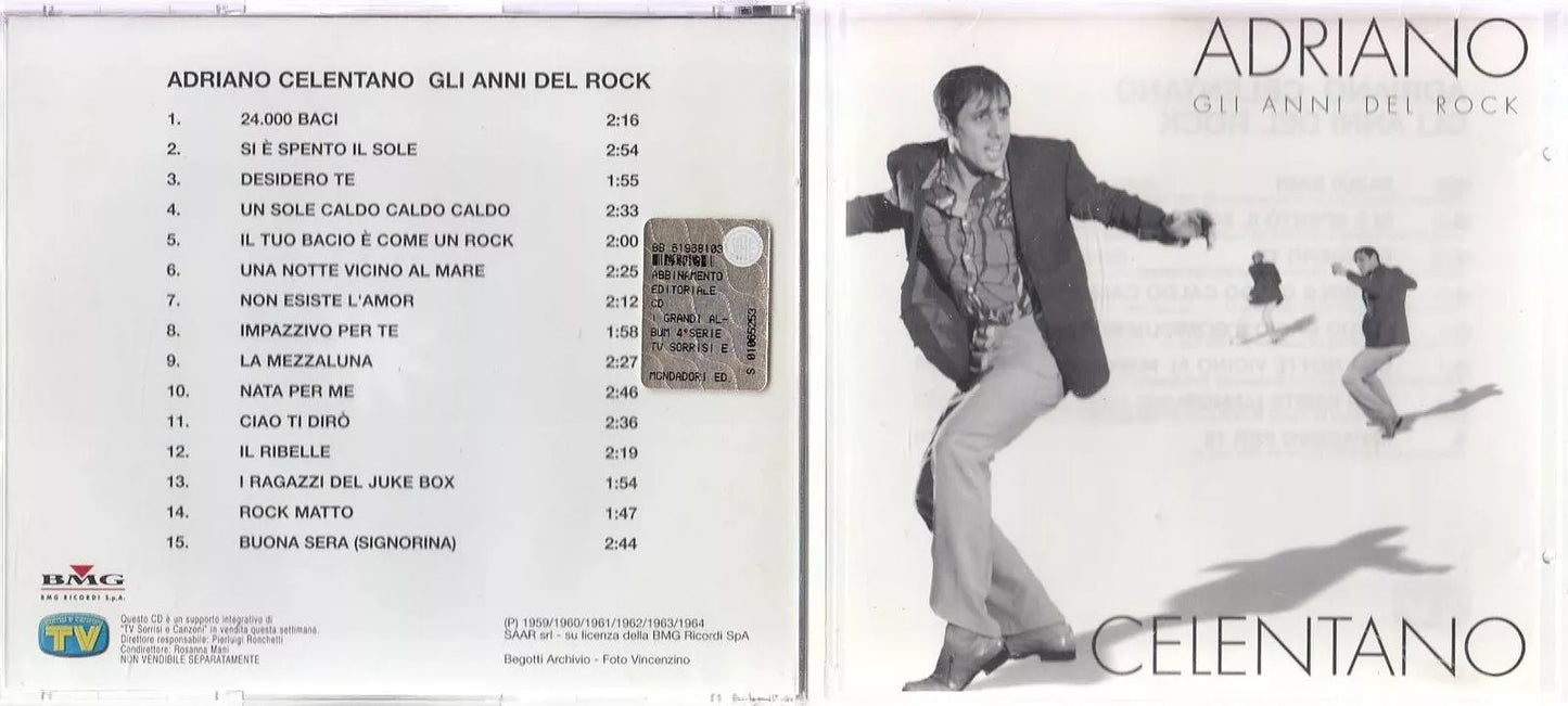 MCD- CD CELENTANO ADRIANO GLI ANNI DEL ROCK -GRANDI ALBUM TV SORRISI - ZCD14
