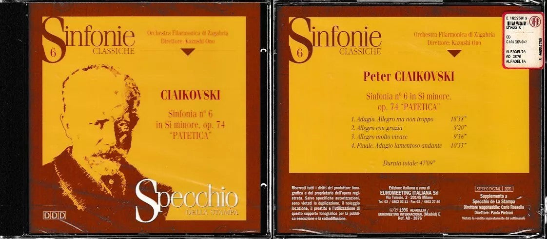MCD- CD CIAKOVSKI - SINFONIA 6 PATETICA --- SPECCHIO STAMPA - ZCD18