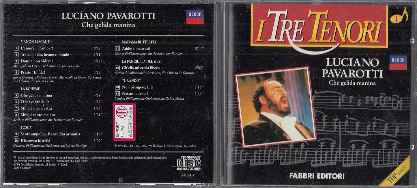 MCD- CD VARI - CHE GELIDA MANINA - PAVAROTTI -- FABBRI - ZCD18