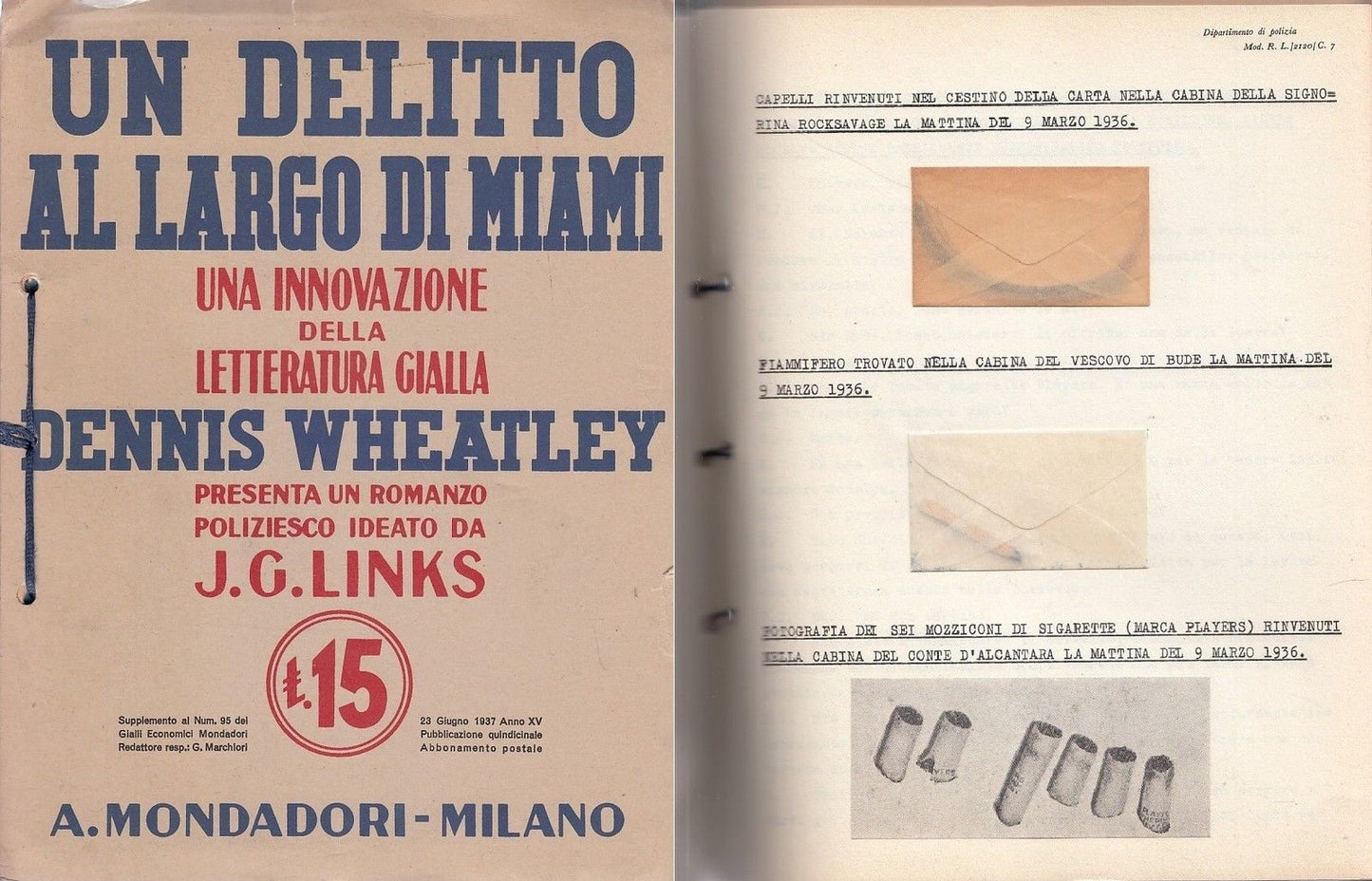 LN- UN DELITTO LARGO MIAMI LETTERATURA GIALLA - LINKS ----- 1937 - B - ZFS319