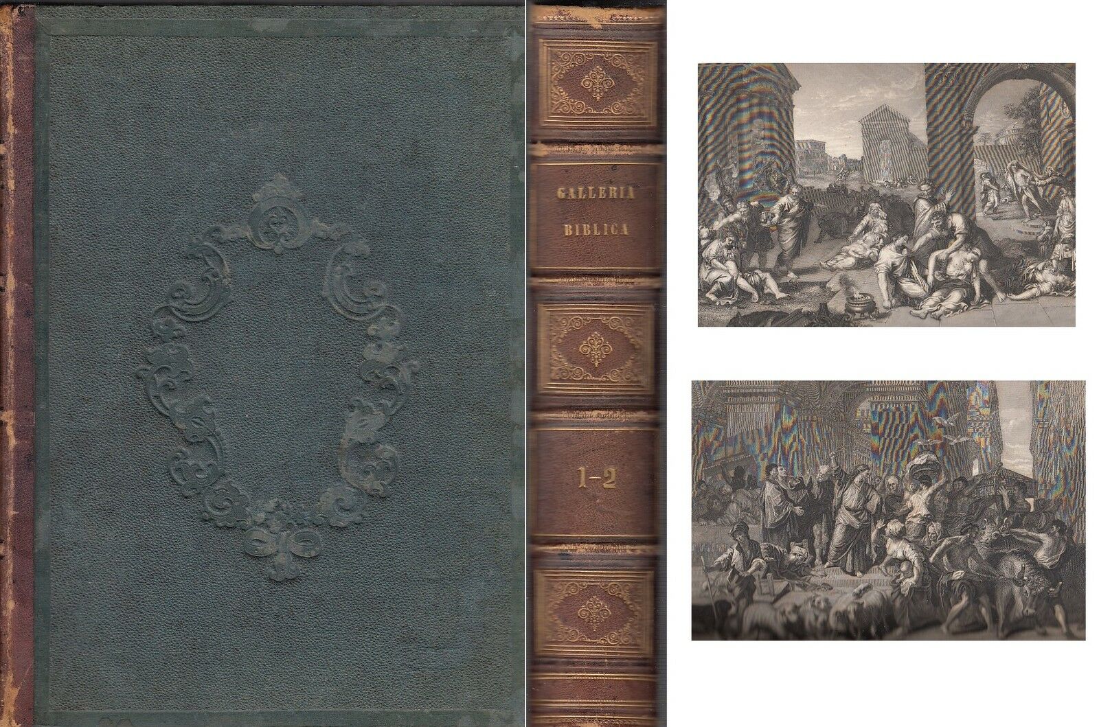 LD- GALLERIA BIBLICA RACCOLTA DUE VOLUMI COMPLETA -- FONTANA--- 1842 - C- YDS235