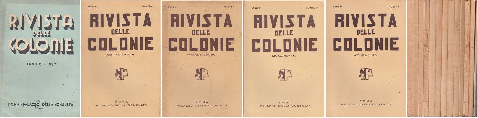 LH- RIVISTA DELLE COLONIE ANNO XI 13 VOLUMI -- CAPPELLI --- 1937 - B - YDS409