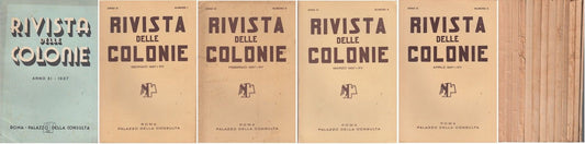 LH- RIVISTA DELLE COLONIE ANNO XI 13 VOLUMI -- CAPPELLI --- 1937 - B - YDS409