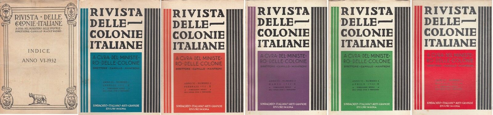 LR- RIVISTA DELLE COLONIE ANNO VI 13 VOLUMI - MANFRONI ---- 1932 - B - MLT