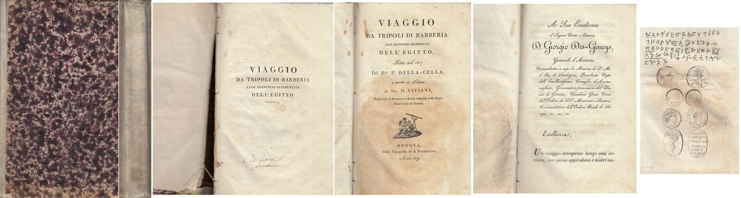 LS- VIAGGIO DA TRIPOLI BARBERIA EGITTO - DELLA CELLA VIVIANI---- 1819- C- YDS376