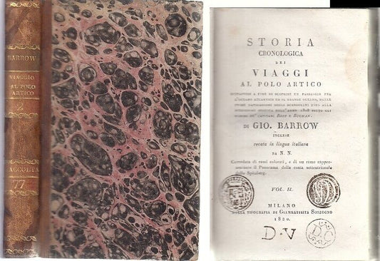 LH- RACCOLTA DI VIAGGI AL POLO ARTICO GIO BARROW TOMO XXIX----- 1820- C- YFS378