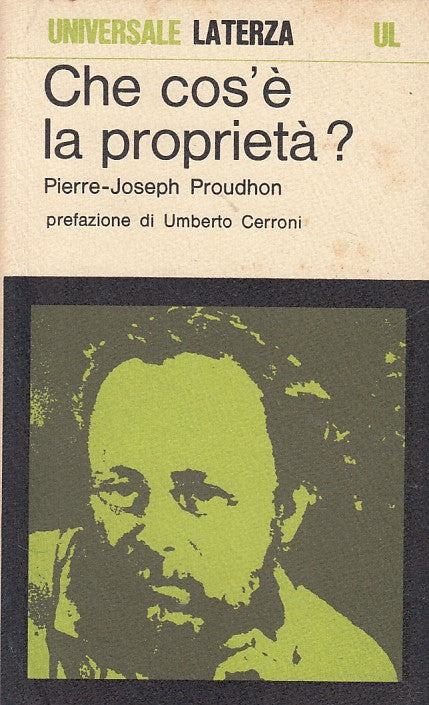 LZ- CHE COS'E' LA PROPRIETA'? - PROUDHON - LATERZA --- 1978 - B - YDS408