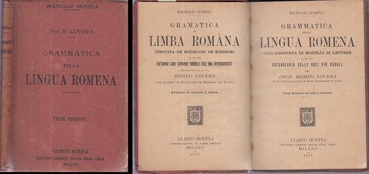 LH- GRAMMATICA DELLA LINGUA ROMENA - LOVERA - HOEPLI -- 3a ED. - 1917- C- ZDS636