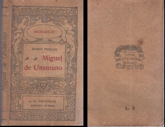 LH- MIGUEL DE UNAMUNO - MARIO PUCCINI - FORMIGGINI - MEDAGLIE -- 1924- B- ZDS636