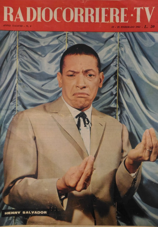LR- RADIOCORRIERE TV N.8 HENRY SALVADOR ----- 1961 - B- YDS453