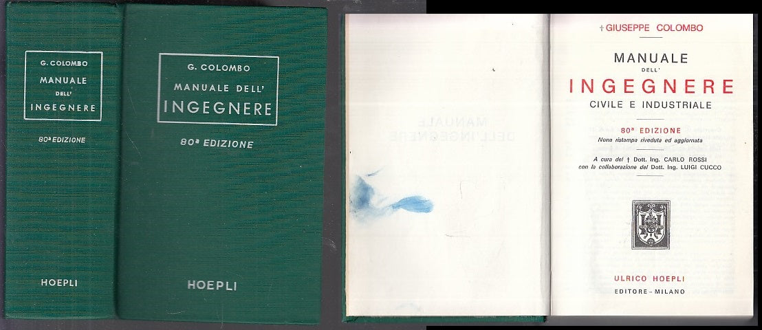 LZ- MANUALE DELL'INGEGNERE - COLOMBO - MANUALE HOEPLI -- 80a ED. - 1977- C- XDS1