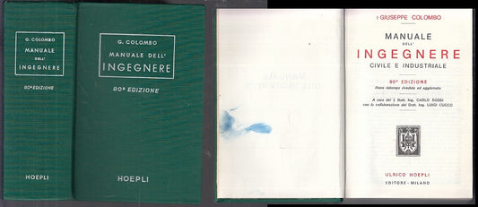 LZ- MANUALE DELL'INGEGNERE - COLOMBO - MANUALE HOEPLI -- 80a ED. - 1977- C- XDS1
