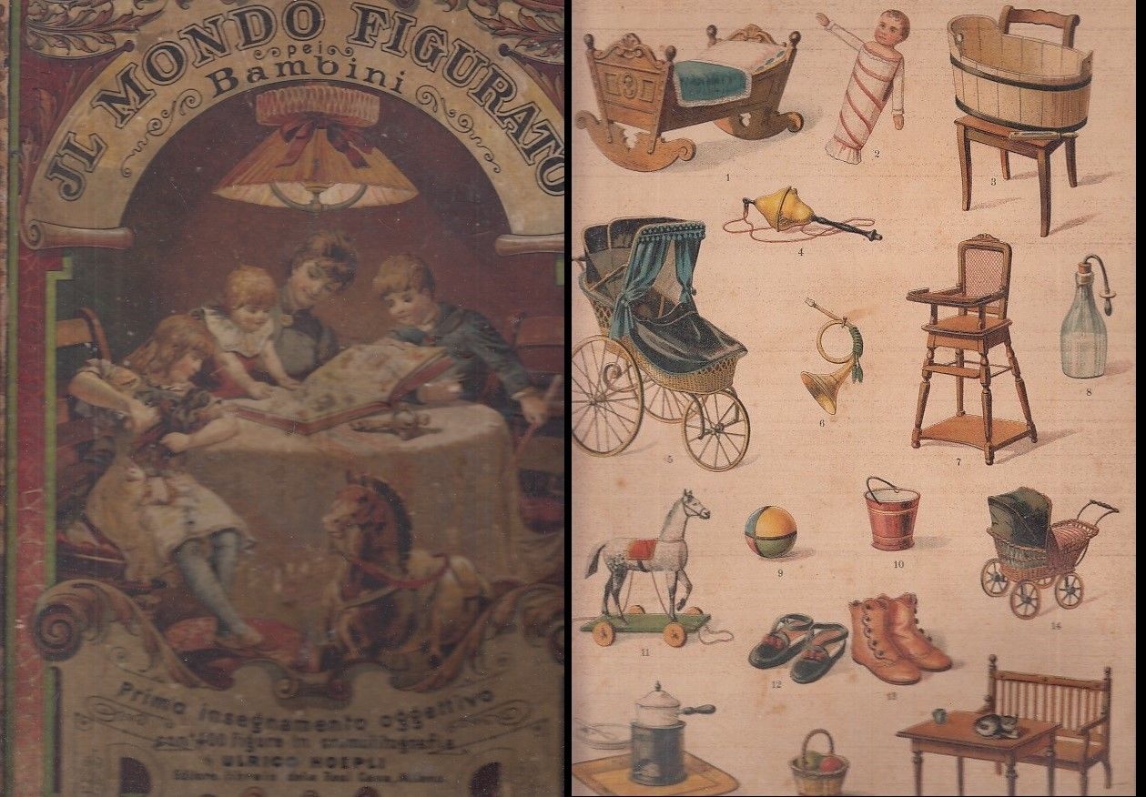 LB- IL MONDO FIGURATO PEI BAMBINI PRIMO INSEGNAMENTO -- HOEPLI--- 1892- C- XDS13