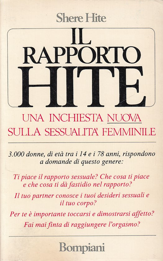 LZ- IL RAPPORTO HITE FEMMINILITA'- HITE - BOMPIANI -- 1a ED. - 1977 - B - YDS428