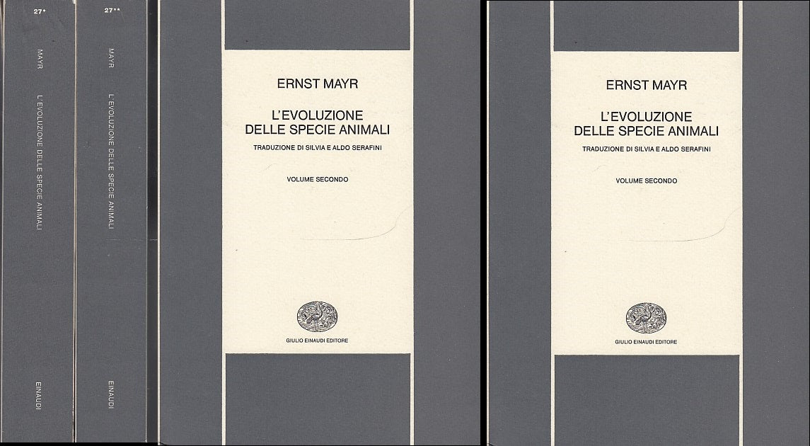 LZ- L'EVOLUZIONE DELLA SPECIE ANIMALI 2 VOLUMI- MAYR- EINAUDI--- 1970- B- XDS6