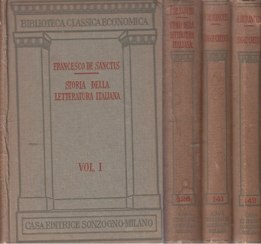 LZ- STORIA LETTERATURA SAGGI 3 VOL- DE SANCTIS- SONZOGNO--- 1939- C- YDS397