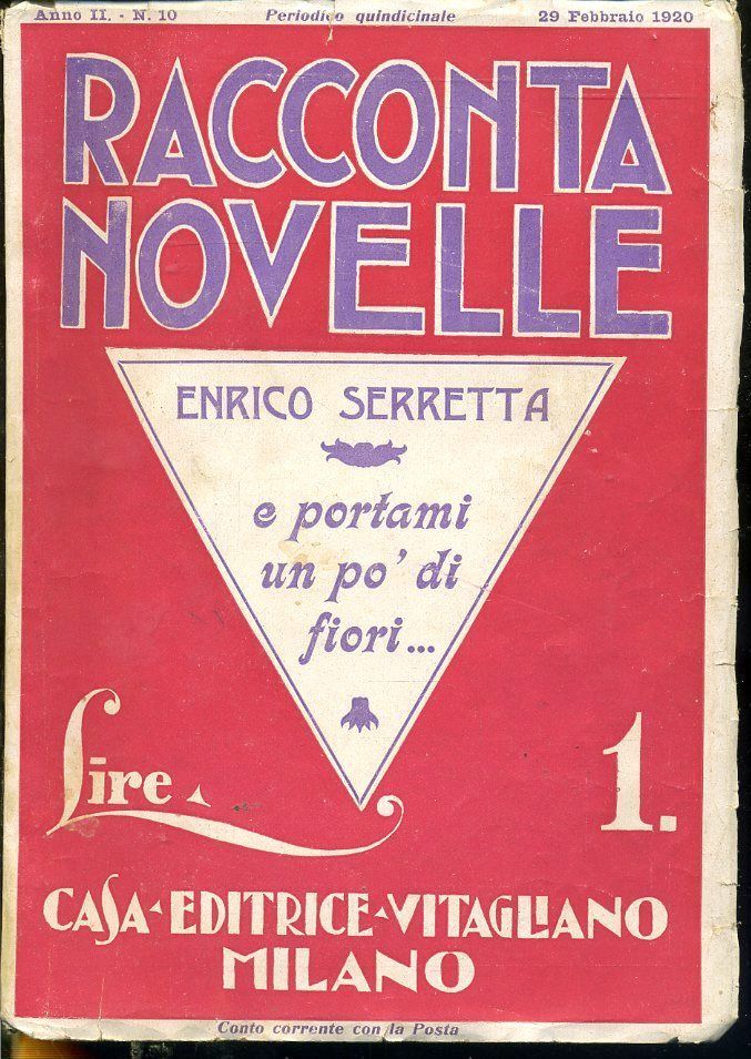 LH- RACCONTA NOVELLE ANNO II N.10 - SERRETTA - VITAGLIANO --- 1920- B- XDS9