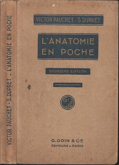 LZ- L'ANATOMIE EN POCHE - DUPRET VICTOR PAUCHET - DOIN --- 1934- B- YDS34