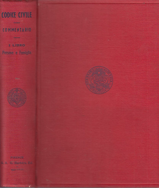 LZ- CODICE CIVILE LIBRO PRIMO PERSONE FAMIGLIA-- BARBERA--- 1940- C- YDS517