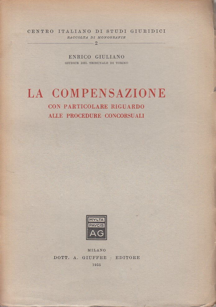 LZ- COMPENSAZIONE PROCEDURE CONCORSUALI- GIULIANO- GIUFFRE'--- 1955 - B - YDS494