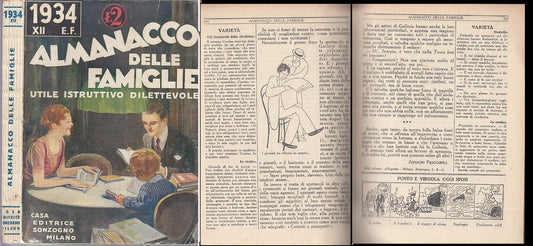 LZ- ALMANACCO DELLE FAMIGLIE UTILE ANNO XII E.F. -- SONZOGNO --- 1934 - B- XDS13