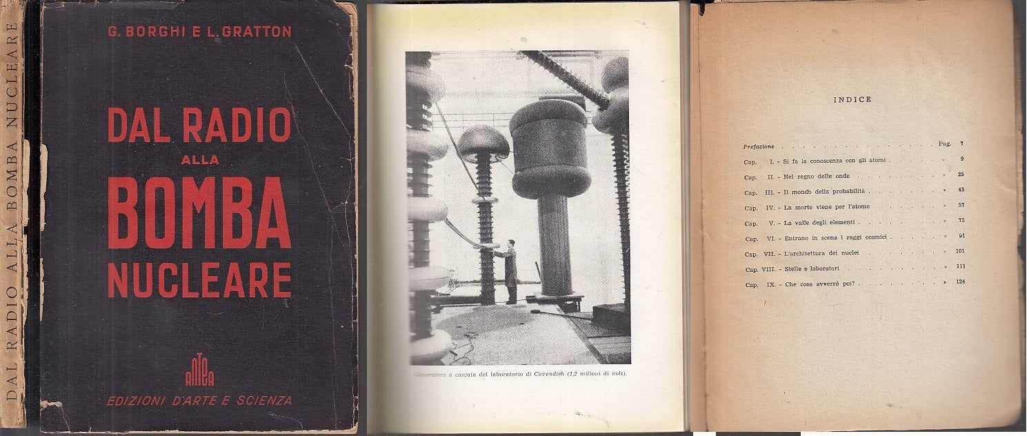 LZ- DALLA RADIO ALLA BOMBA NUCLEARE - BORGHI GRATTON- SCIENZA--- 1945- B- XDS13 